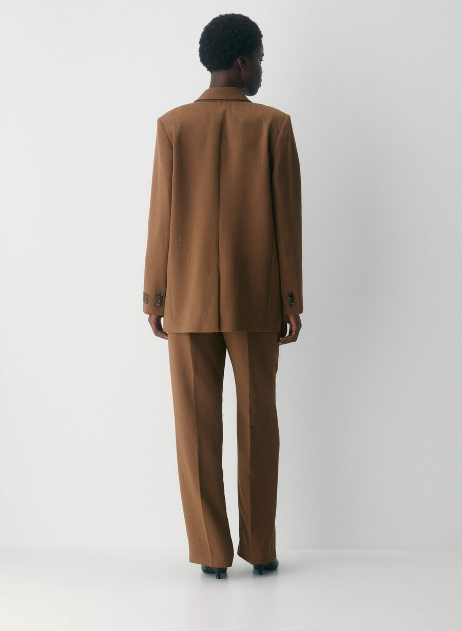 the effortless pant curve-fit lo-rise - crepette marrone cioccolato