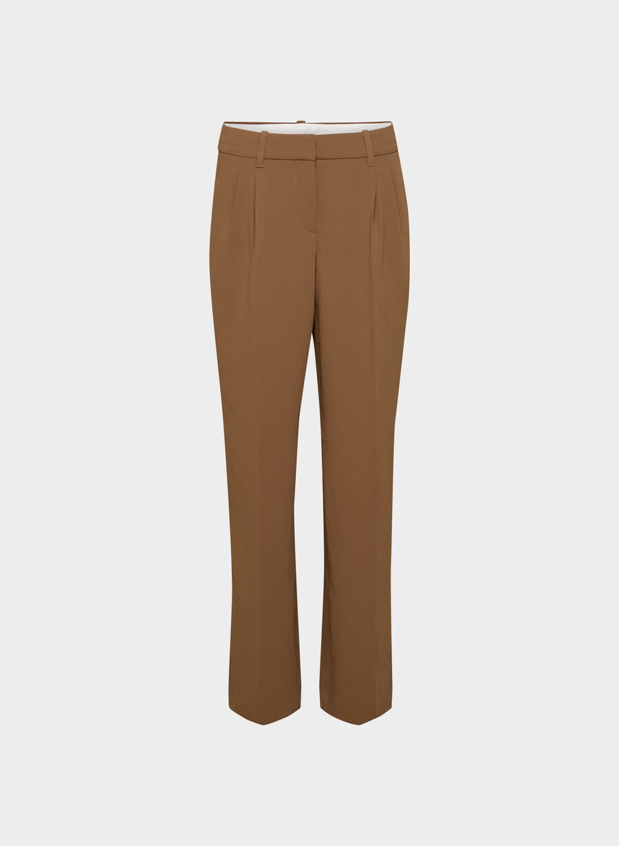 the effortless pant curve-fit lo-rise - crepette marrone cioccolato