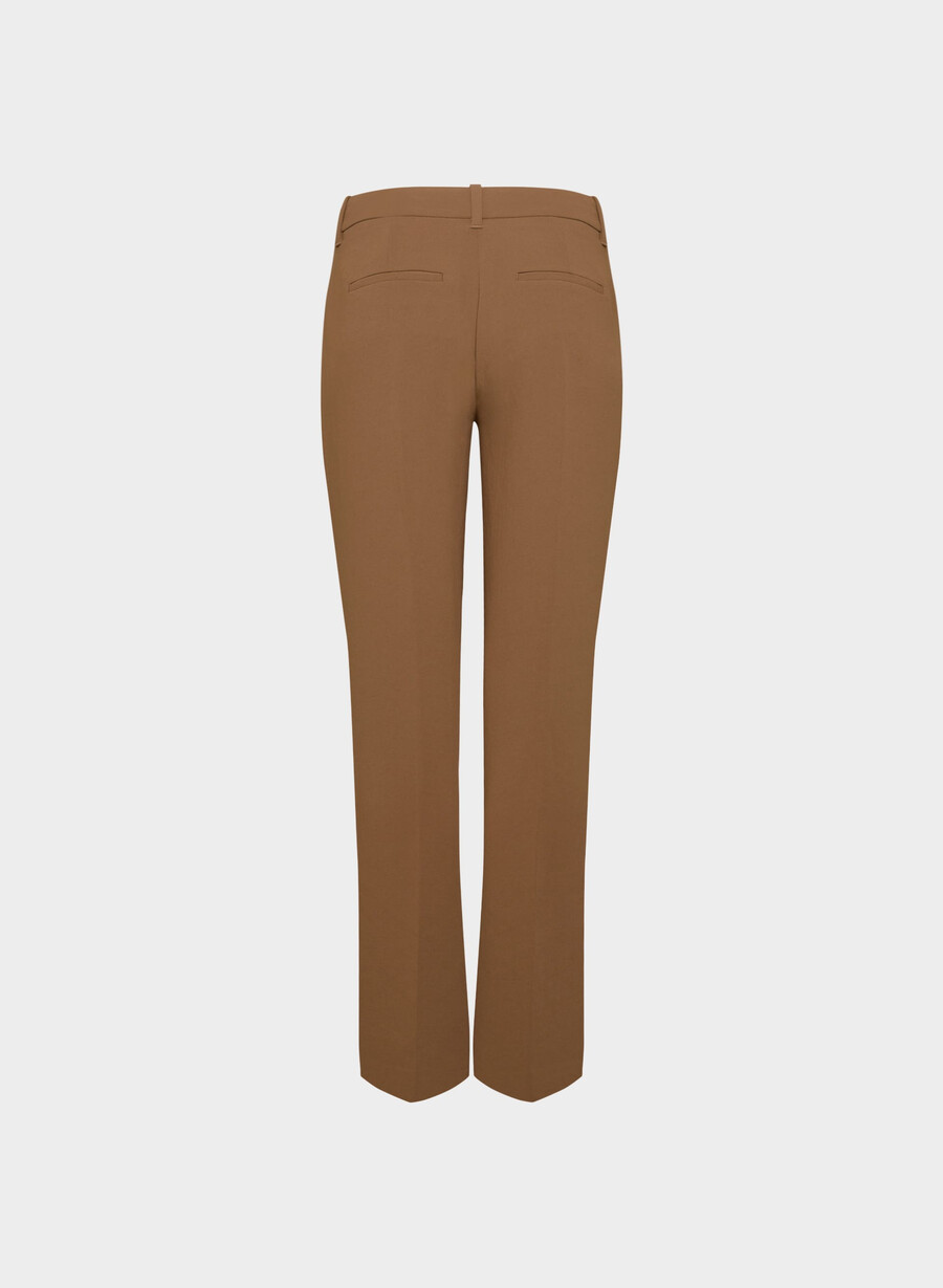 the effortless pant curve-fit lo-rise - crepette marrone cioccolato