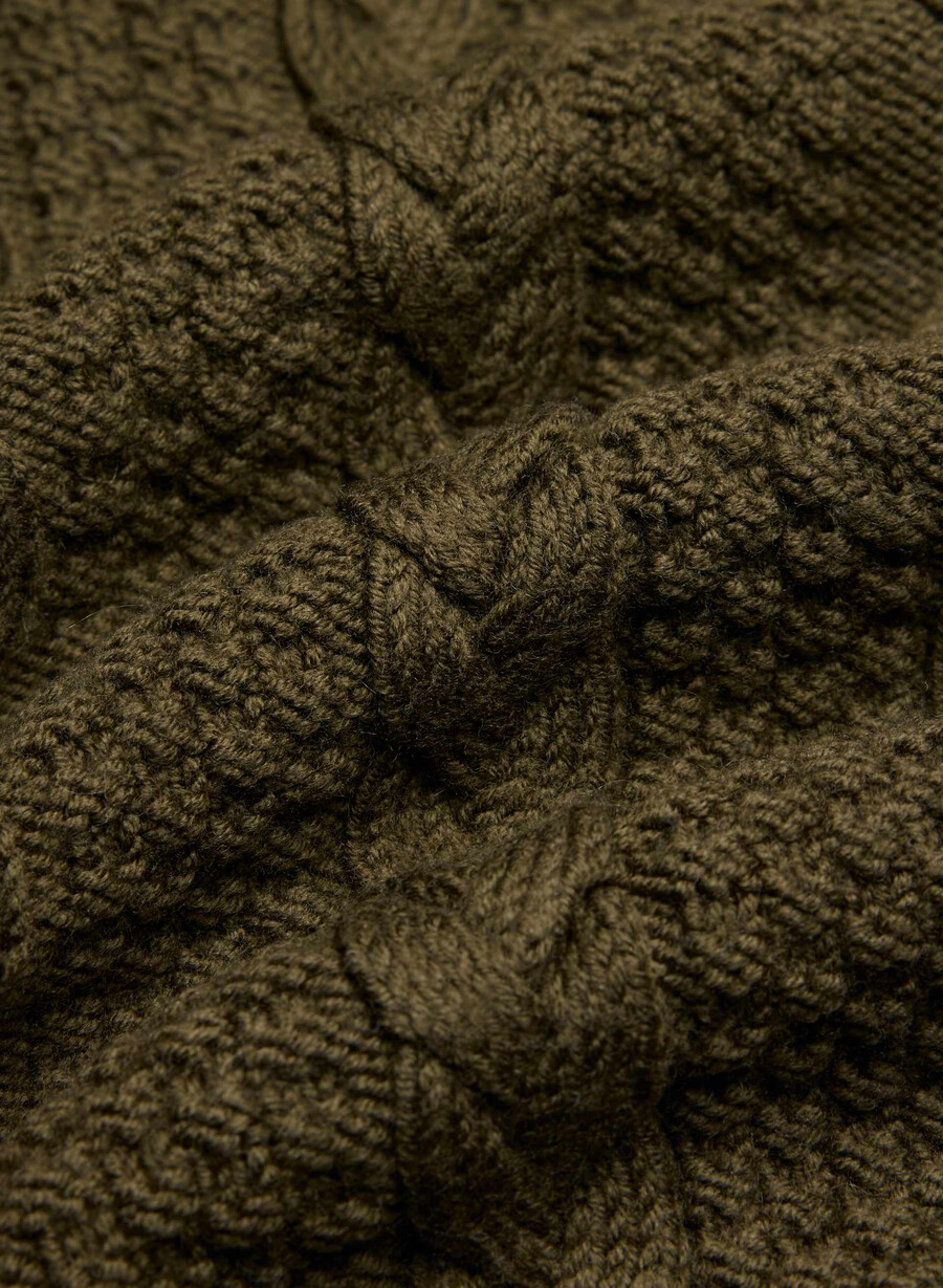 maglione girocollo in lana merino heritage knit private green