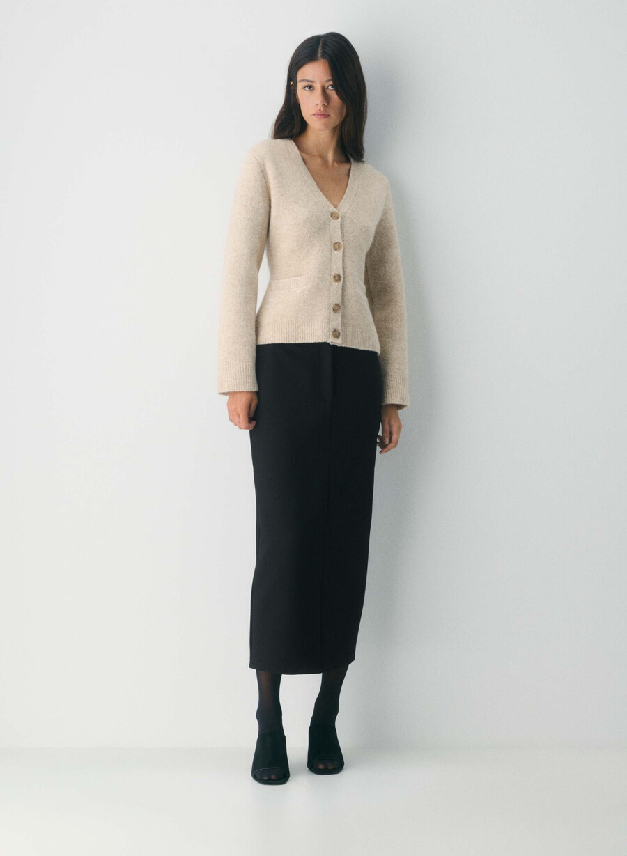 cardigan seaport heather oat beige