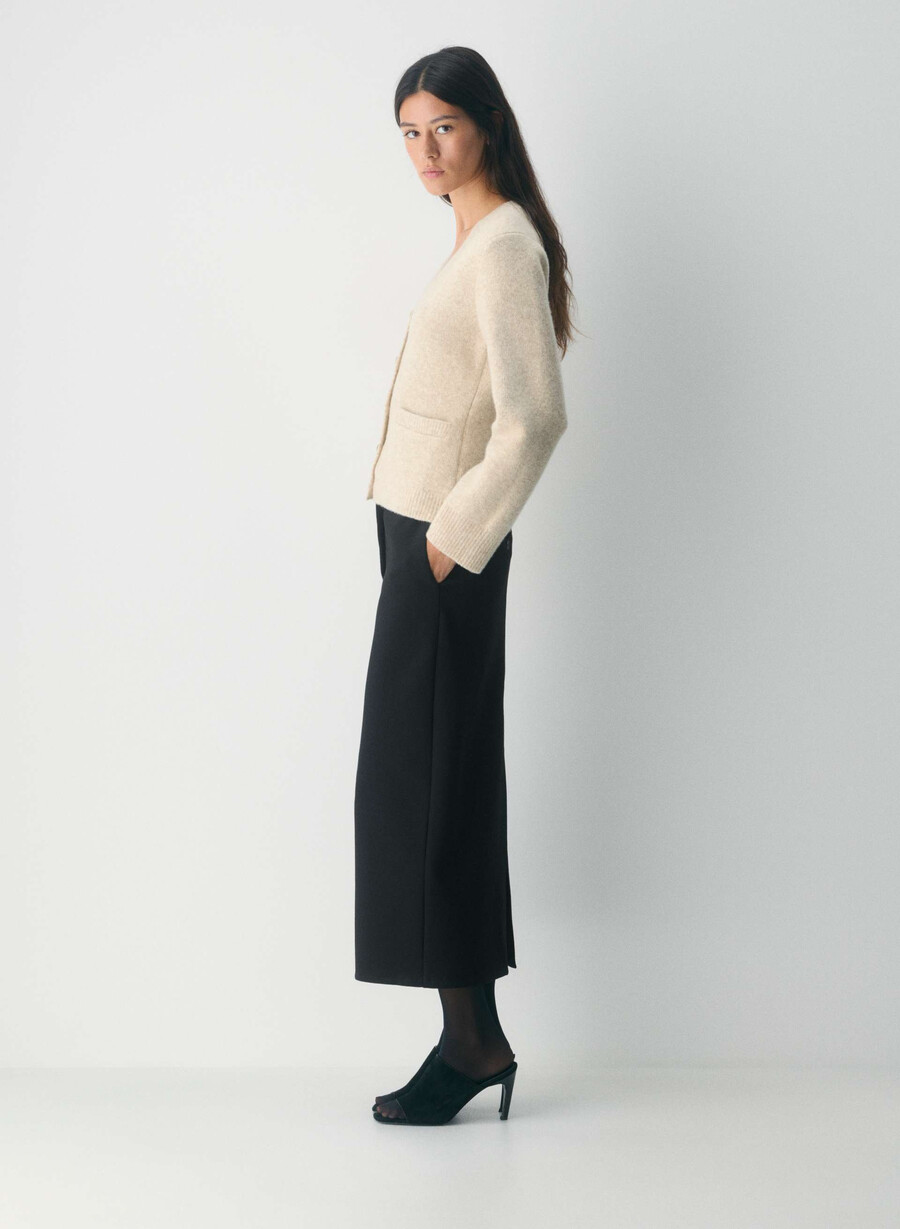 cardigan seaport heather oat beige