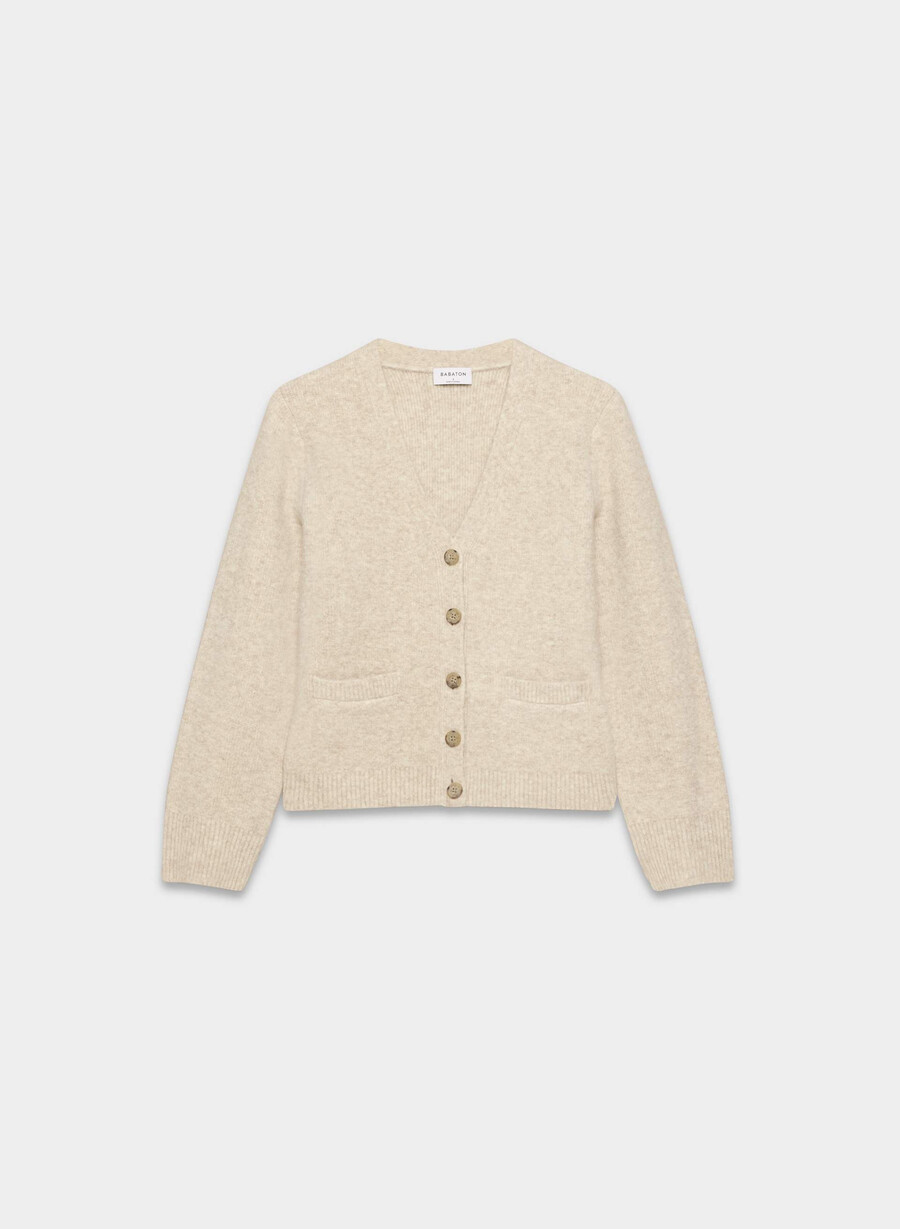 cardigan seaport heather oat beige