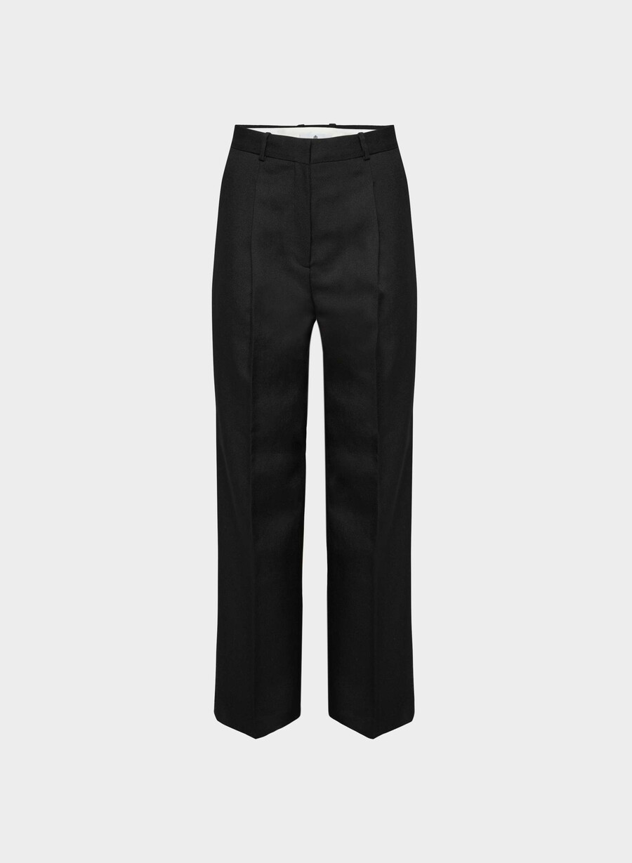 pantaloni in lana tonica neri