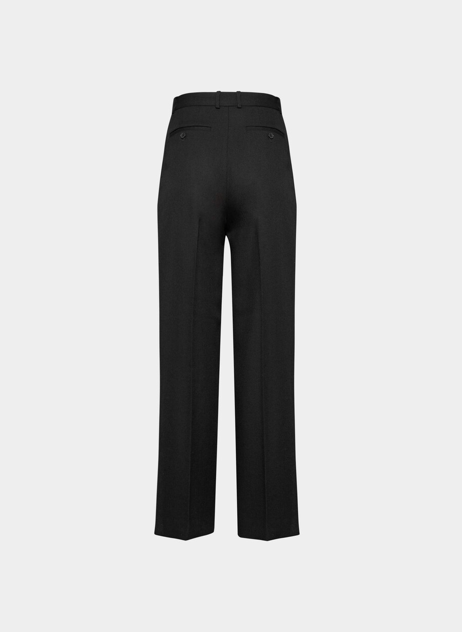 pantaloni in lana tonica neri