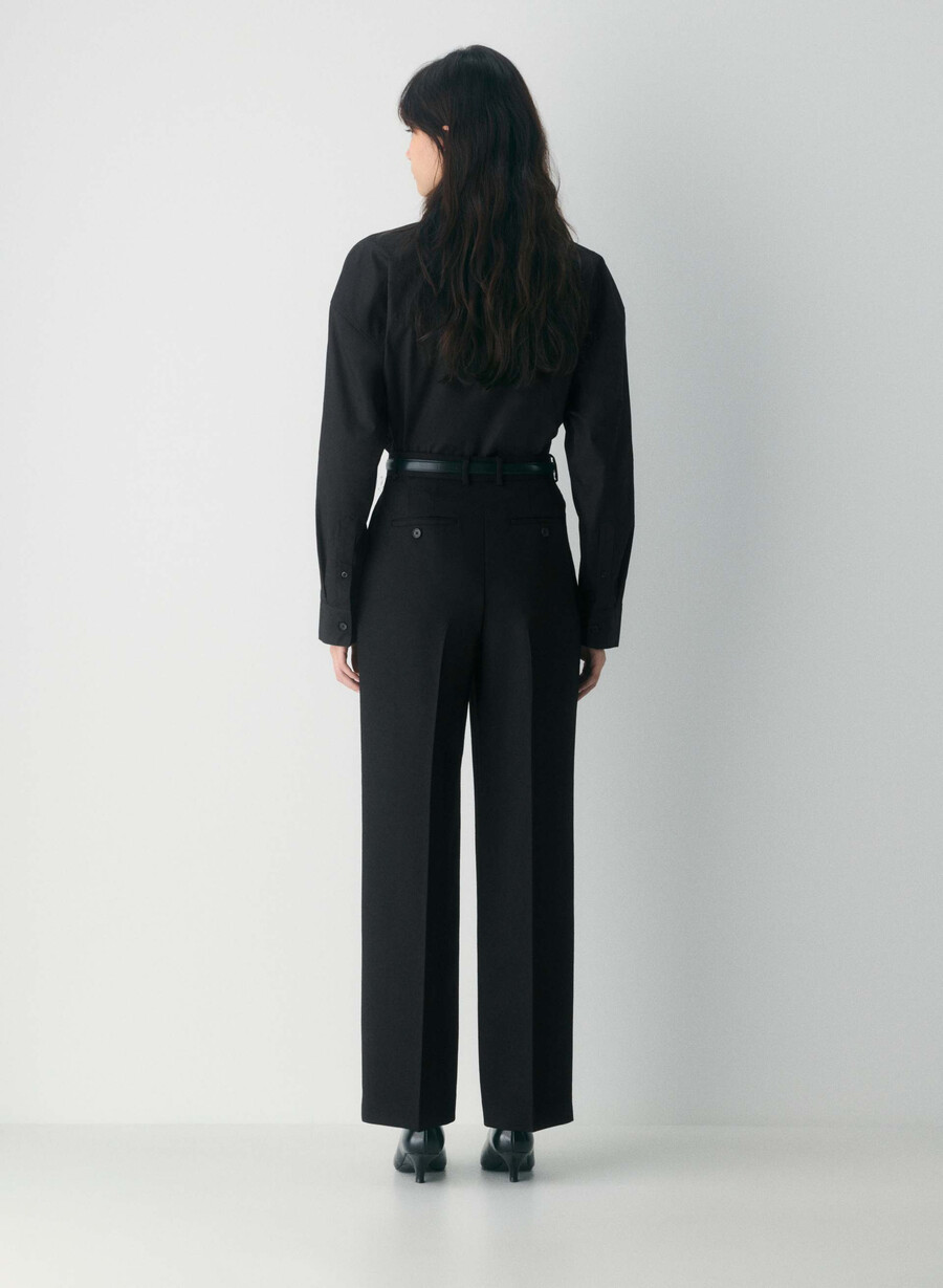 pantaloni in lana tonica burlwood brown