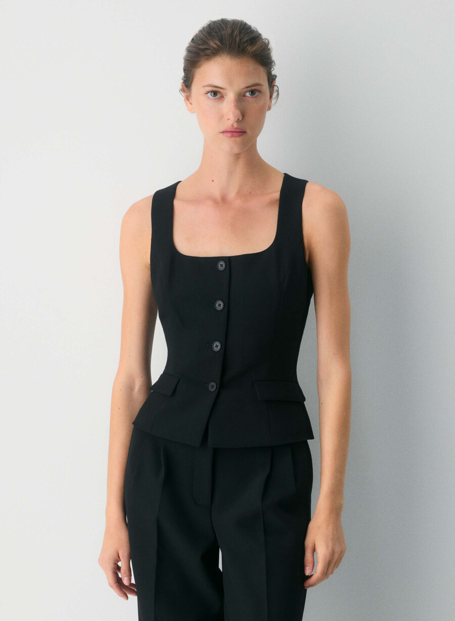 belasco vest - ressential black