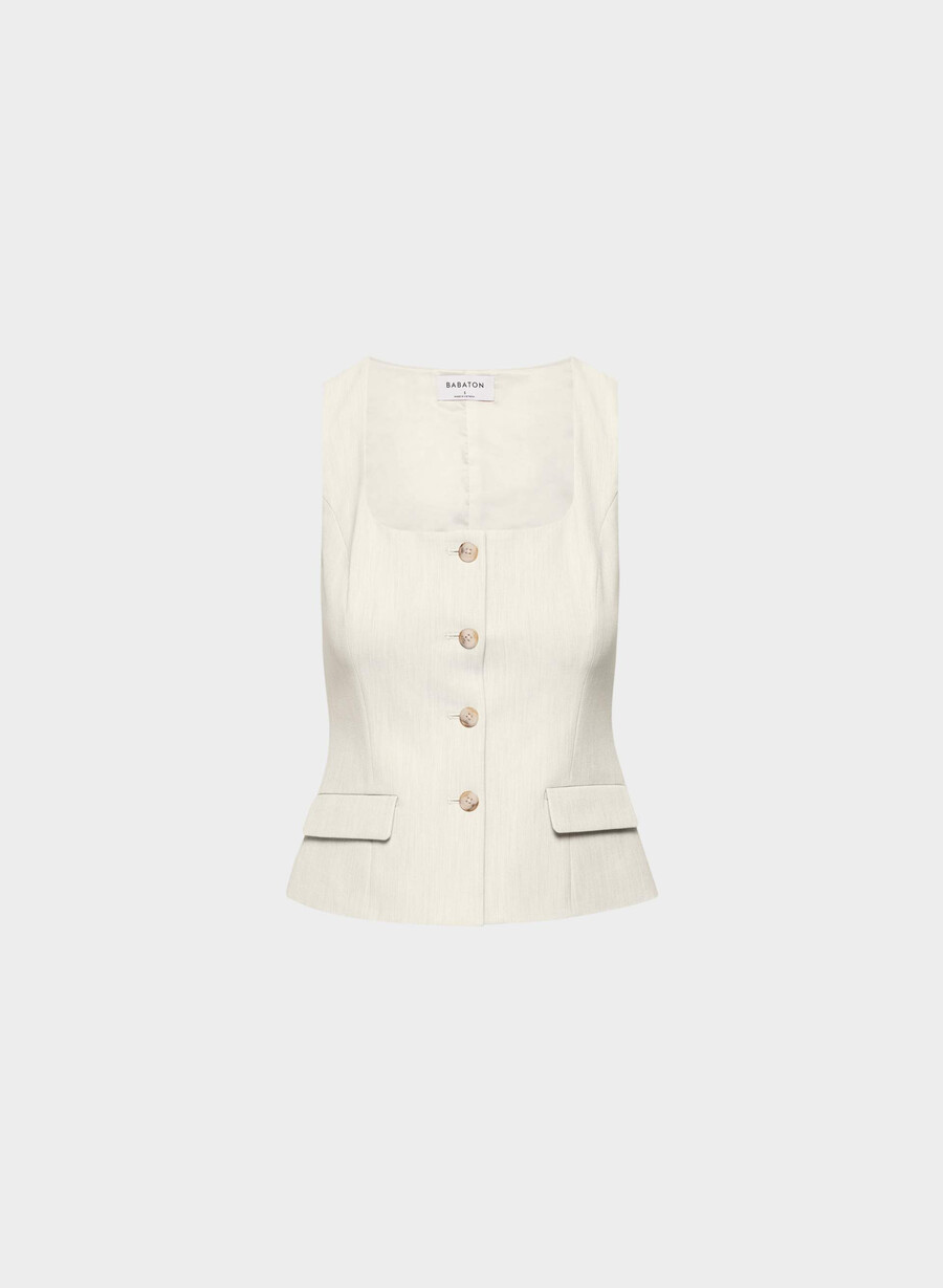belasco vest - ressential heather matte pearl