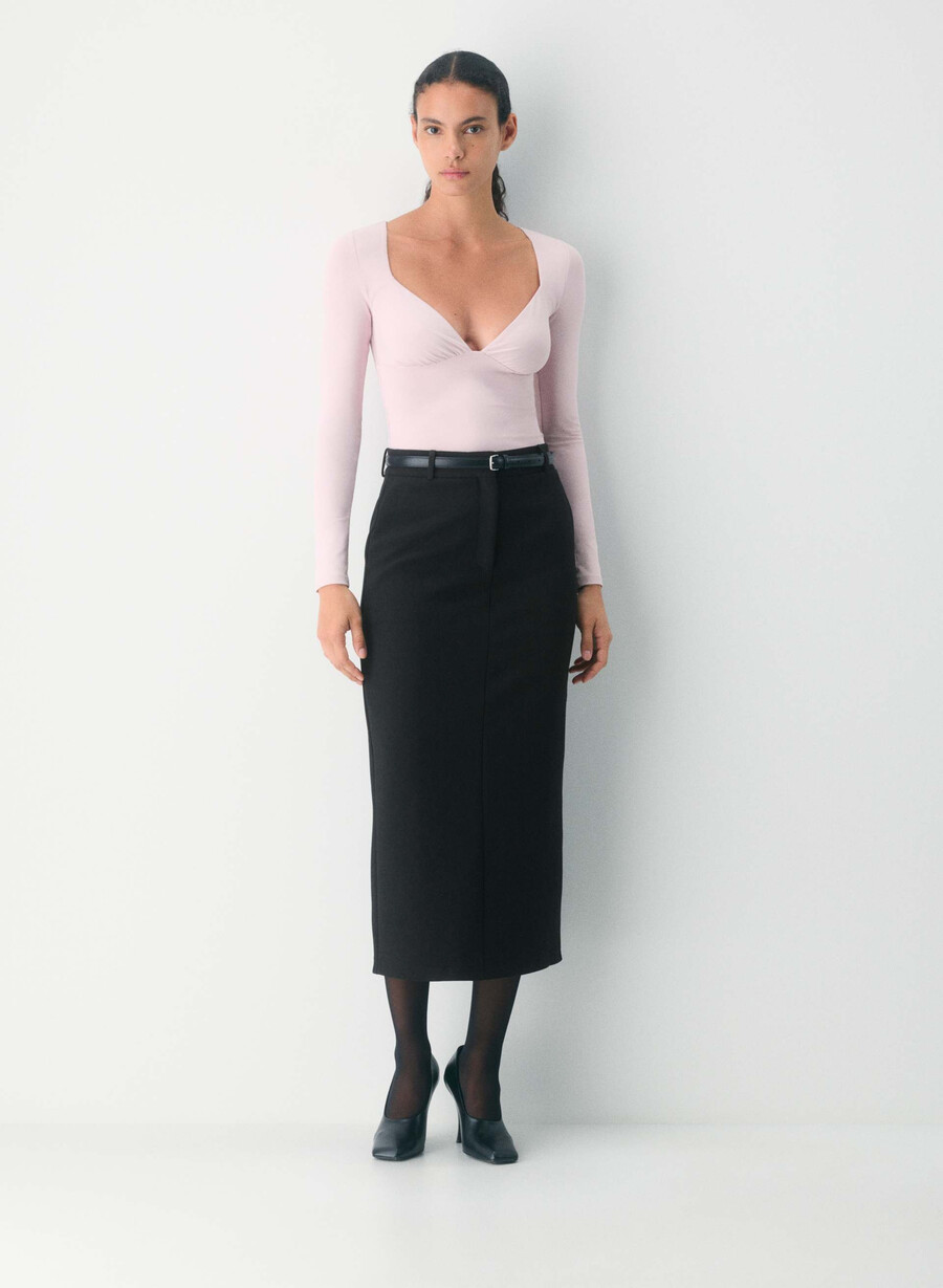 maglia a maniche lunghe contour cherish originale rosa cipria