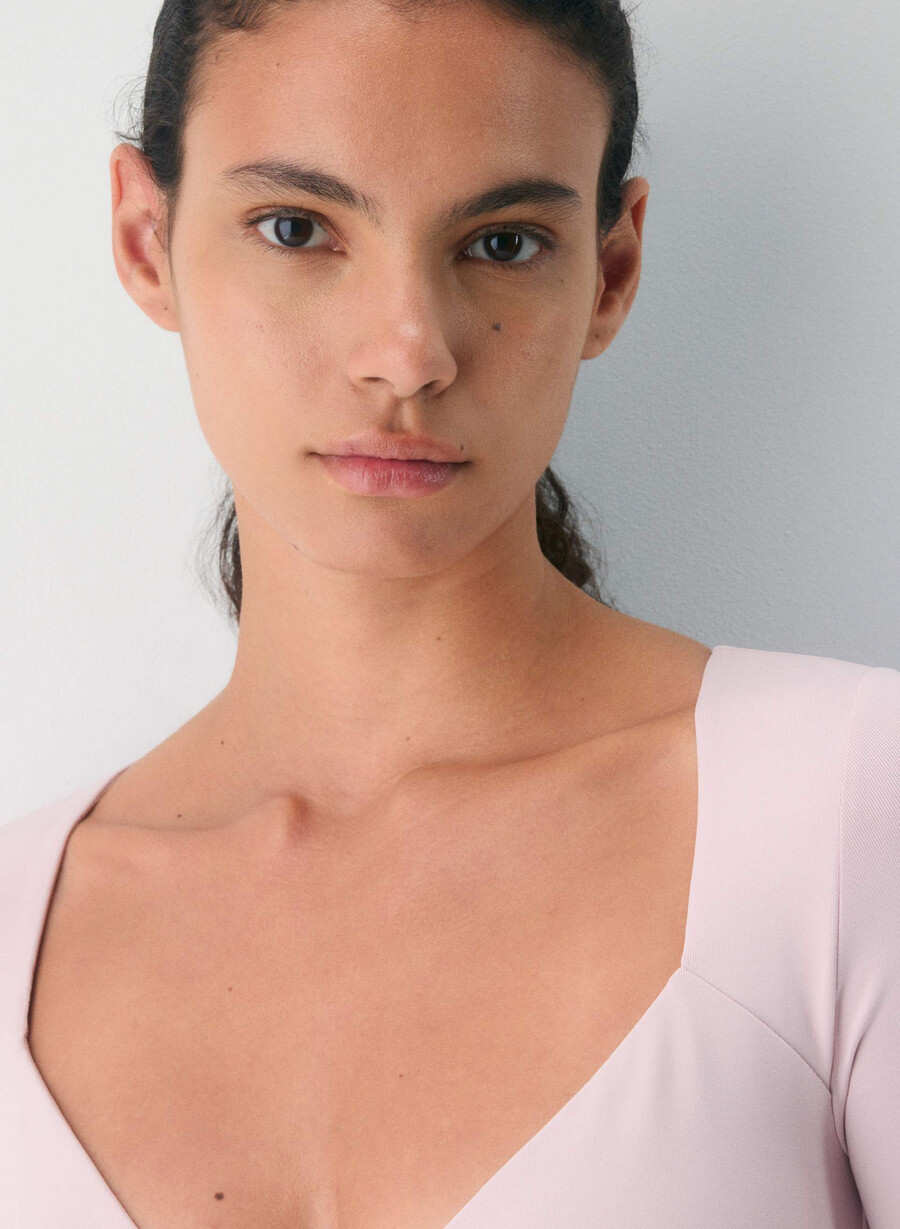 maglia a maniche lunghe contour cherish originale rosa cipria