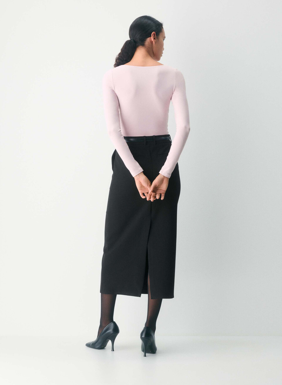 maglia a maniche lunghe contour cherish originale rosa cipria