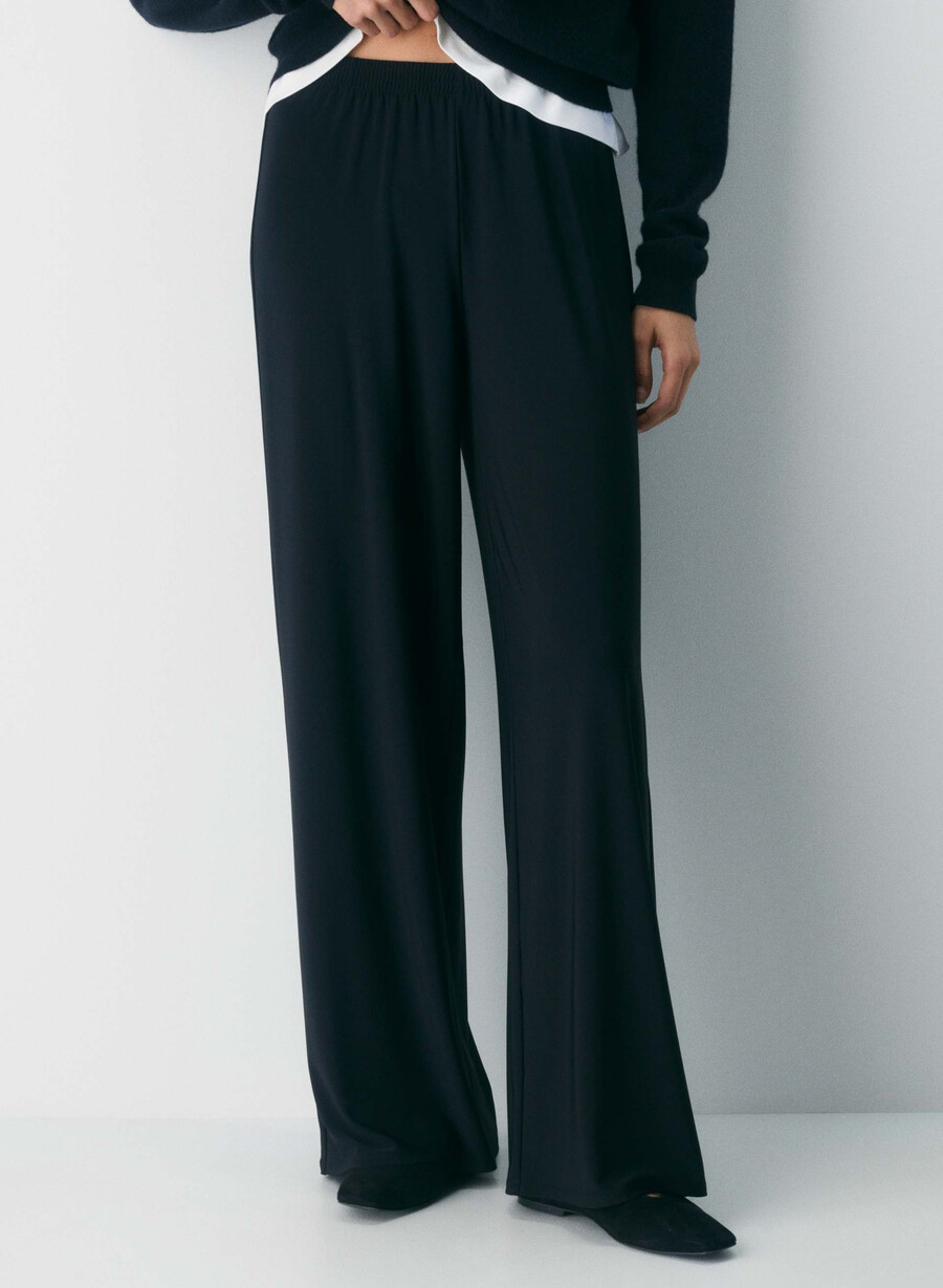 pantaloni lineari - smooth matter marrone mocha ricco