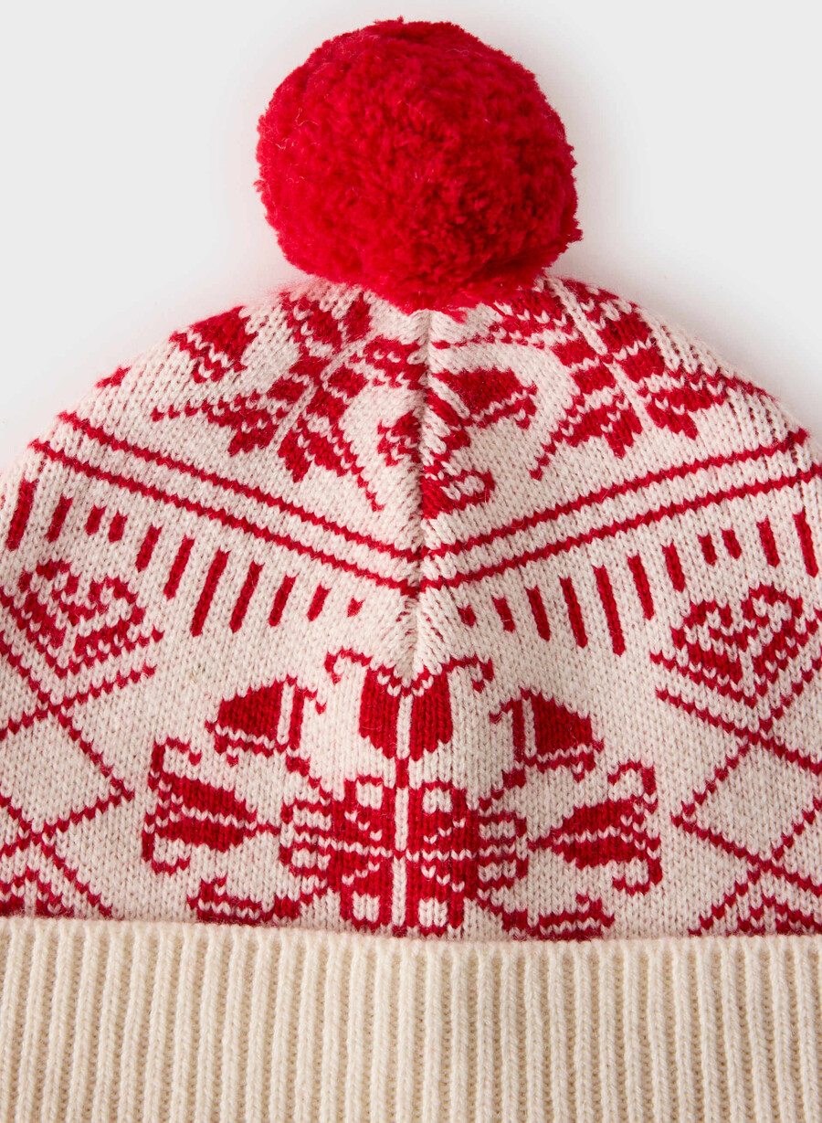 berretto in cashmere wonder wool lt birch flashing rd