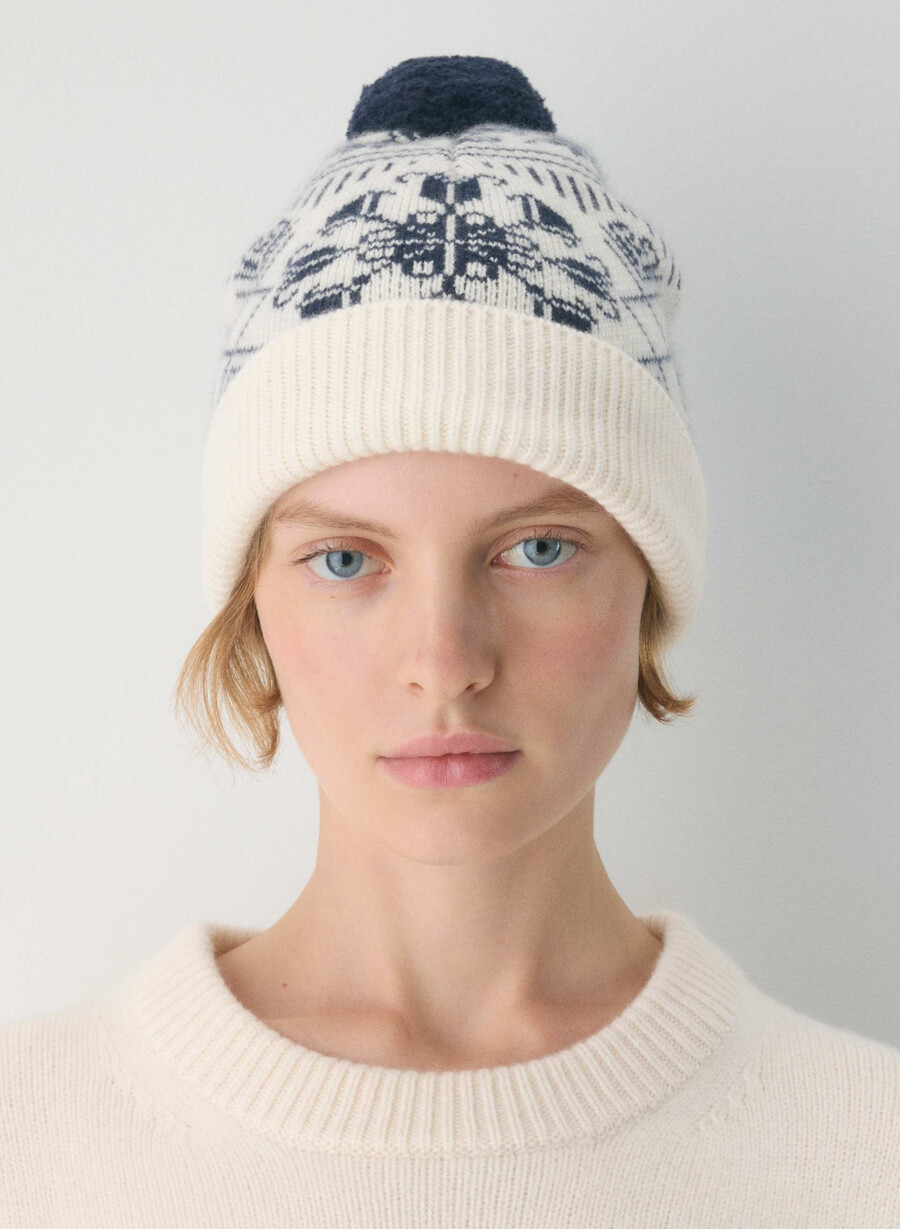 berretto in cashmere wonder wool lt birch flashing rd