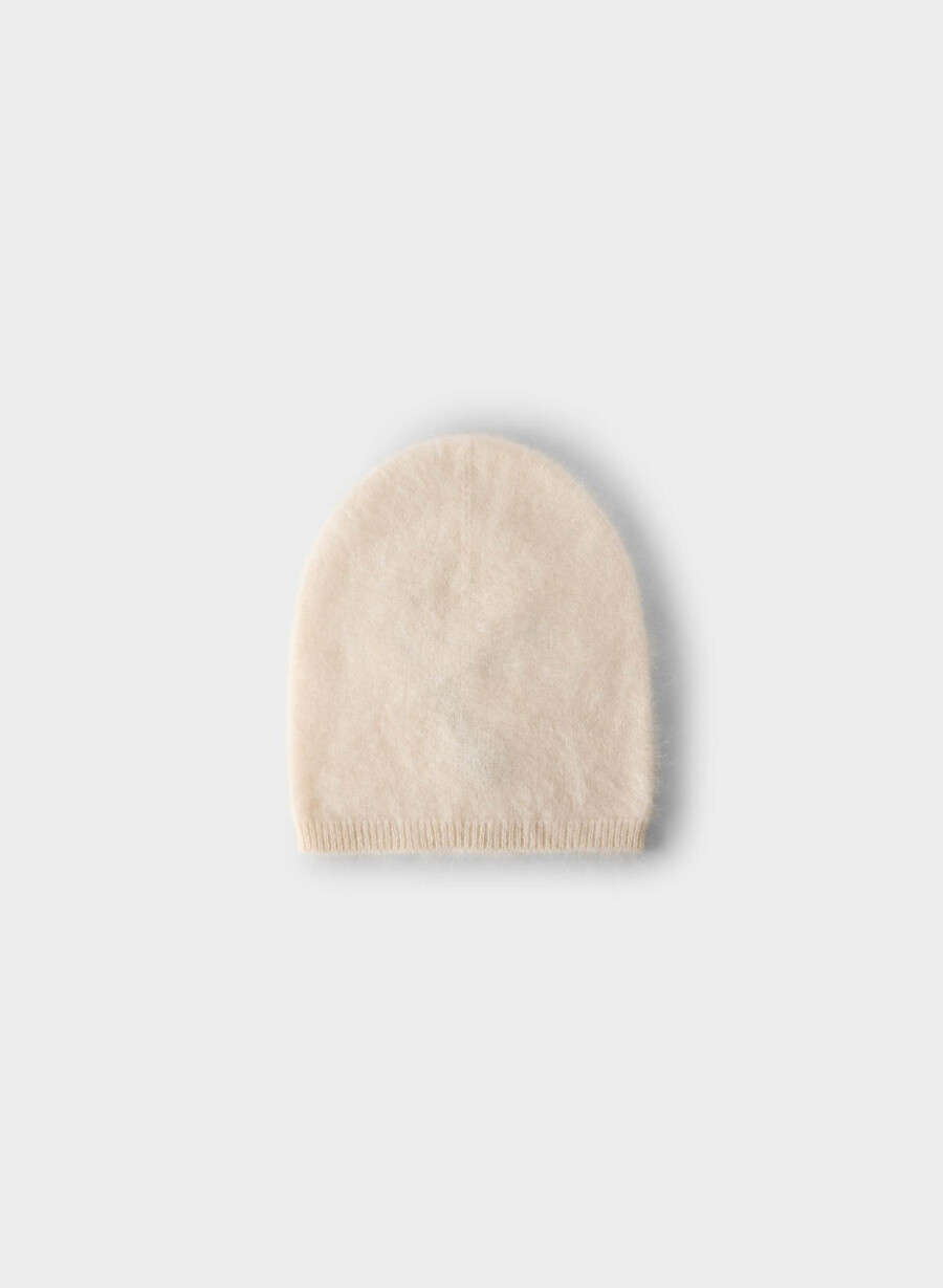 berretto alto in cashmere spazzolato betulla chiara