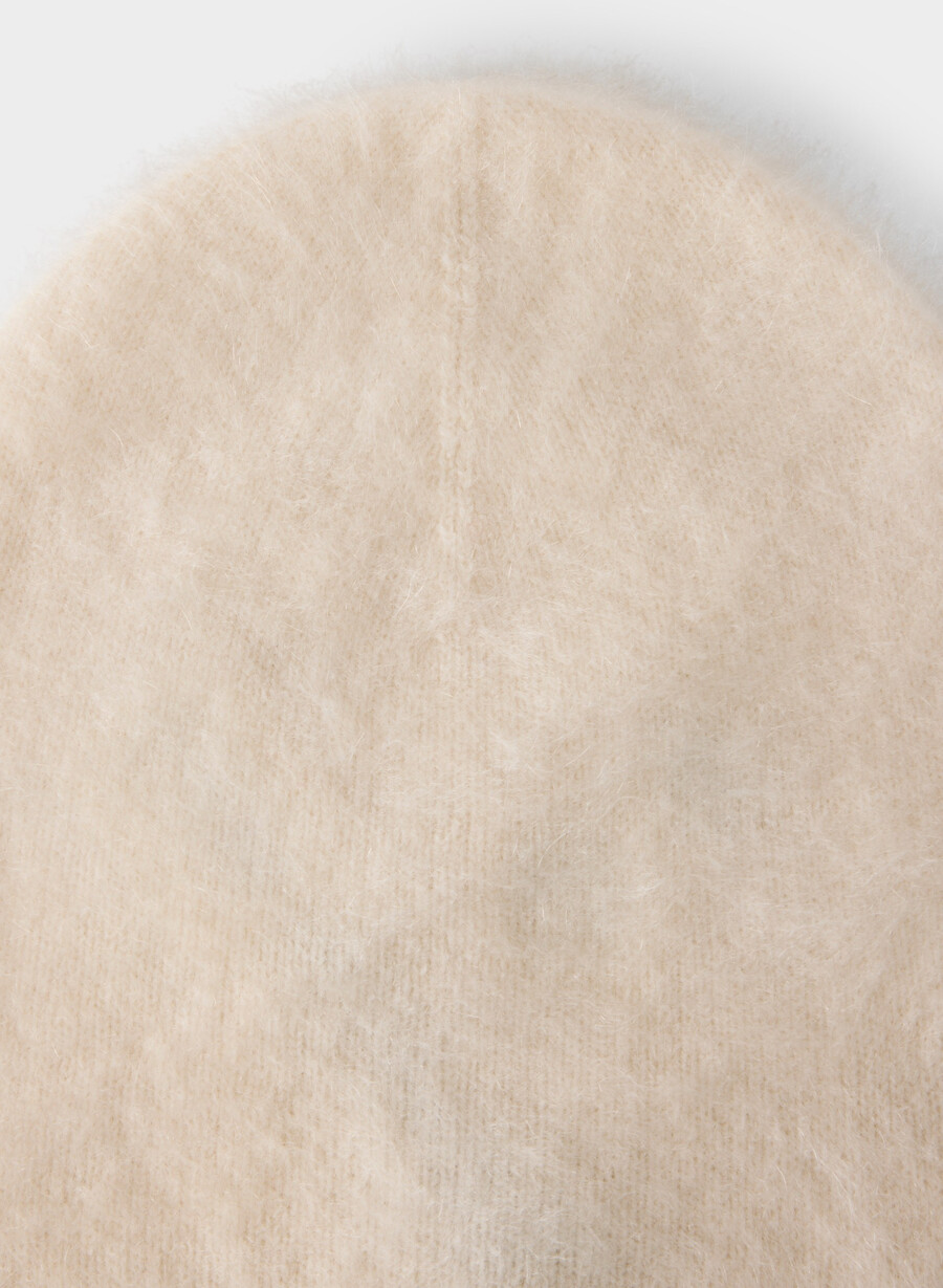 berretto alto in cashmere spazzolato betulla chiara