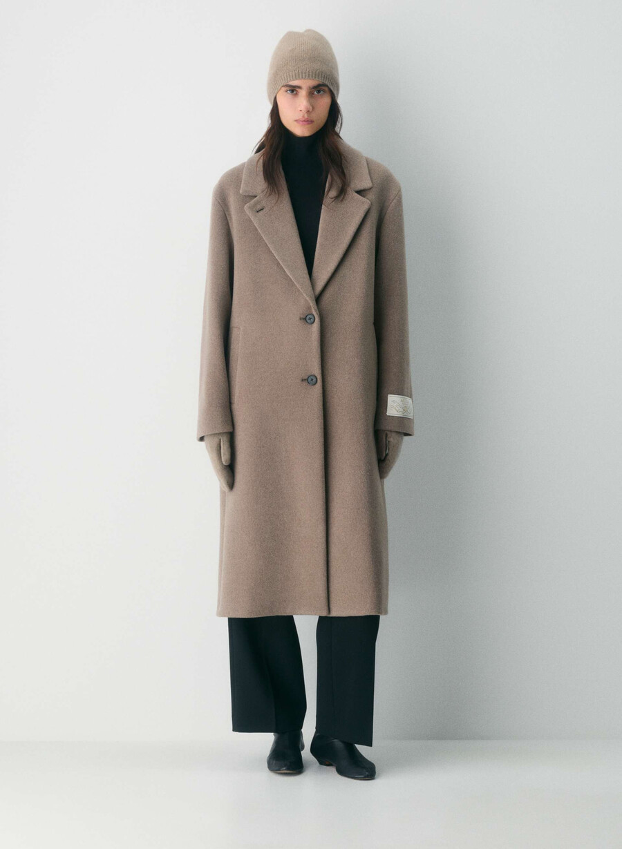berretto alto in cashmere whisper white