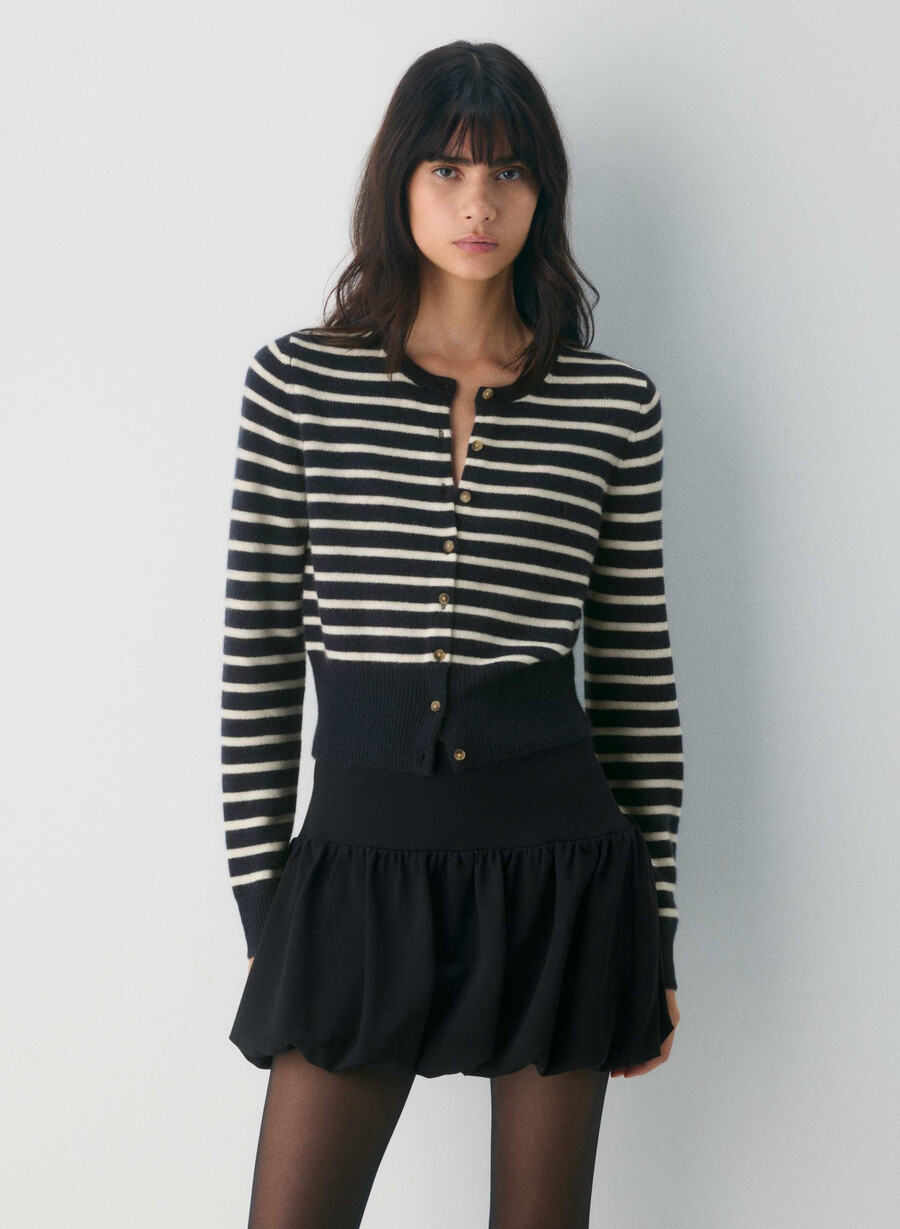 cardigan jolie in lana e cashmere frozen berry