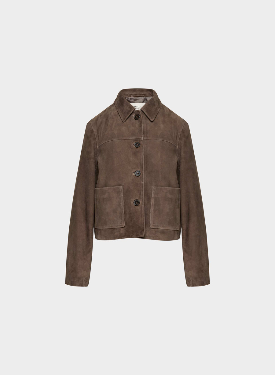 giacca tori - pelle scamosciata cioccolato fondente