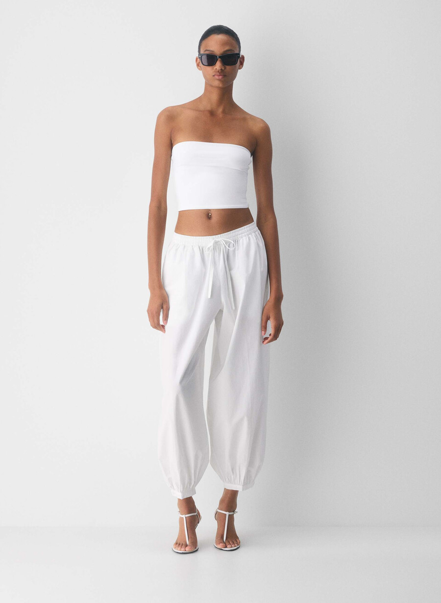top a tubo con vita originale contour appeal bianco brillante