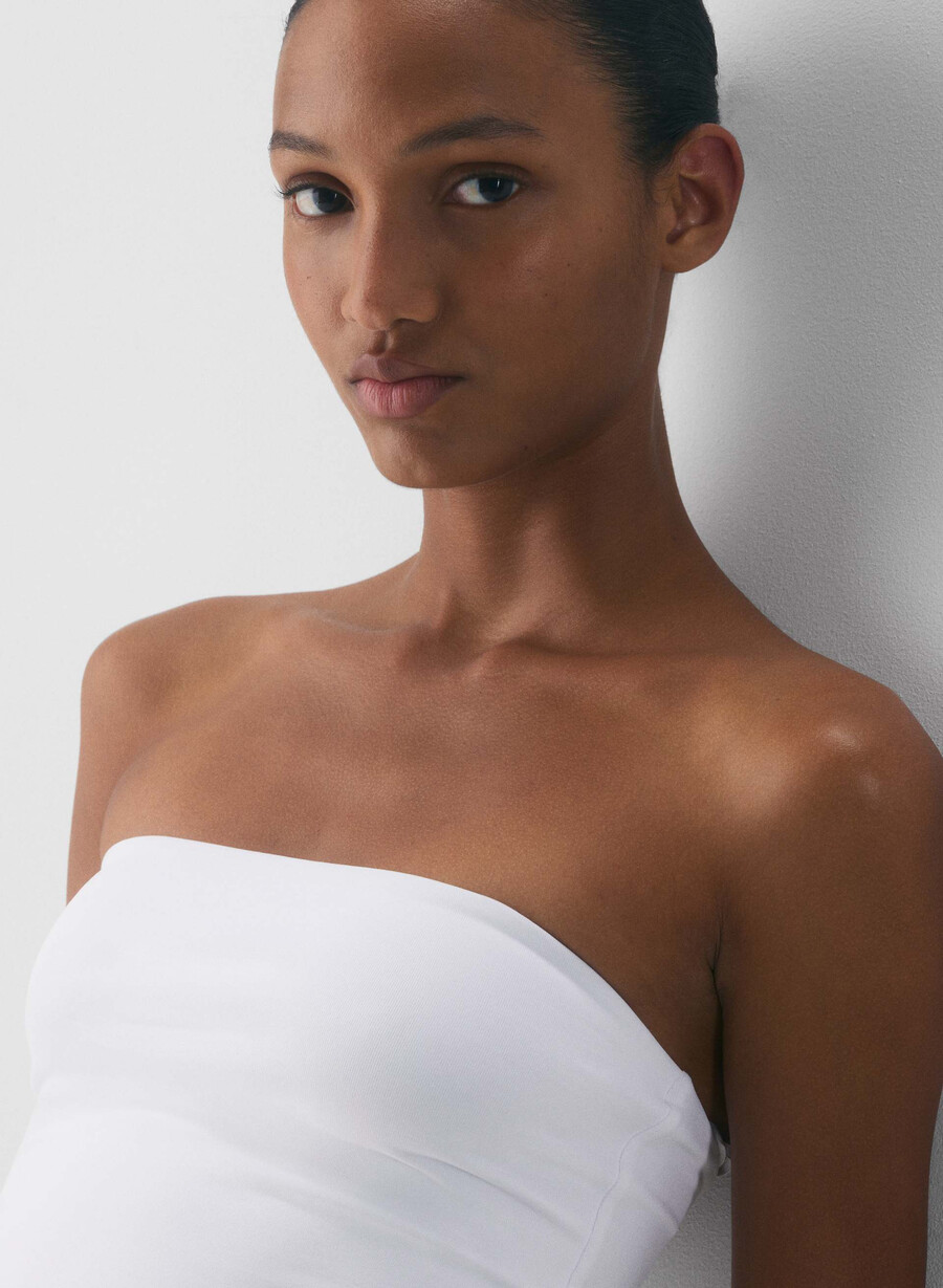 top a tubo con vita originale contour appeal bianco brillante