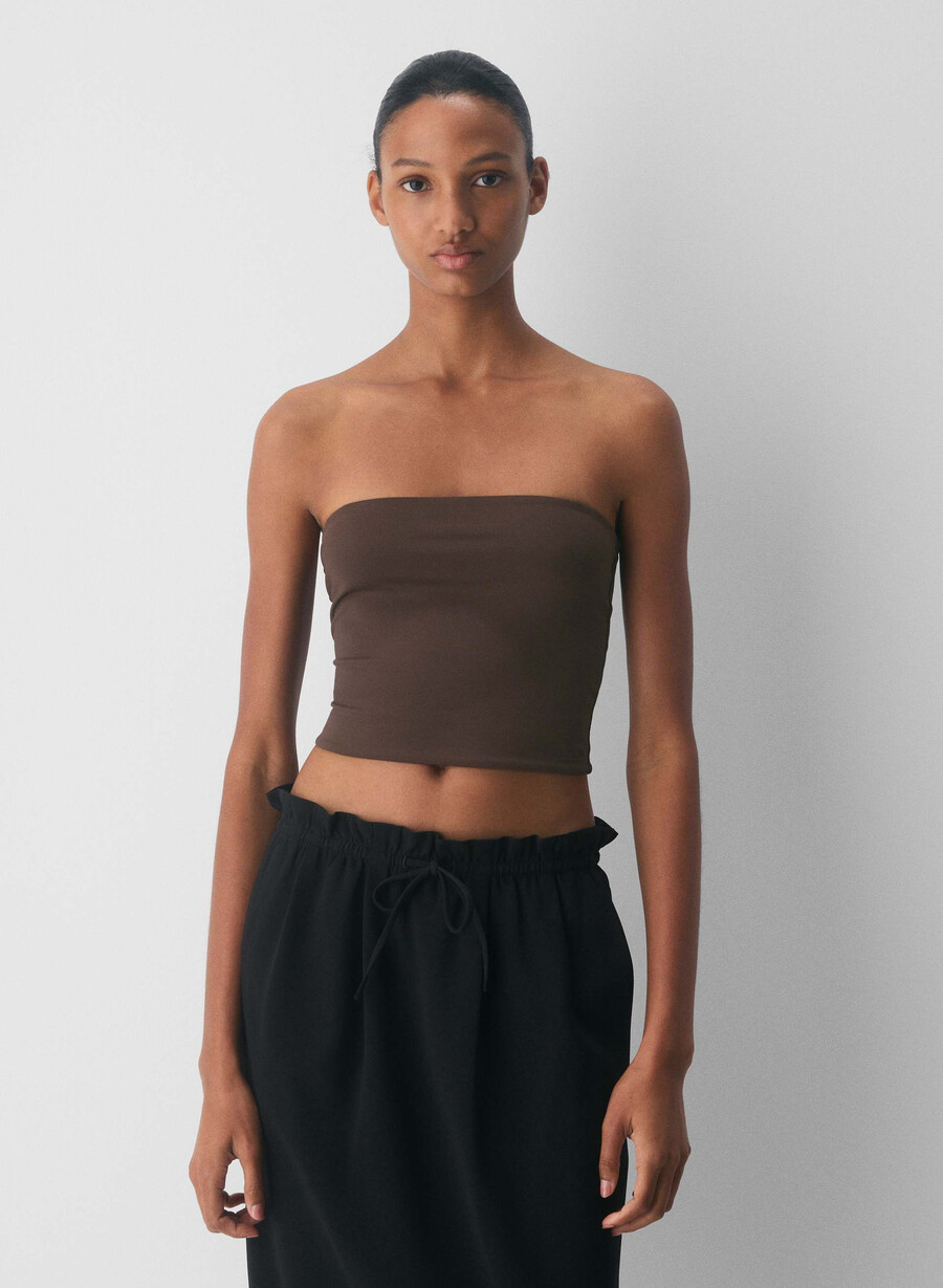 top a tubo originale contour appeal in vita marrone mocha intenso