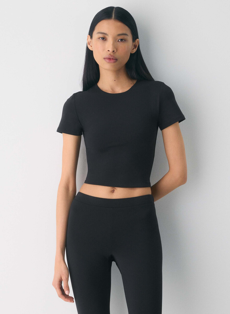 maglietta originale contour marvel crew waist nera