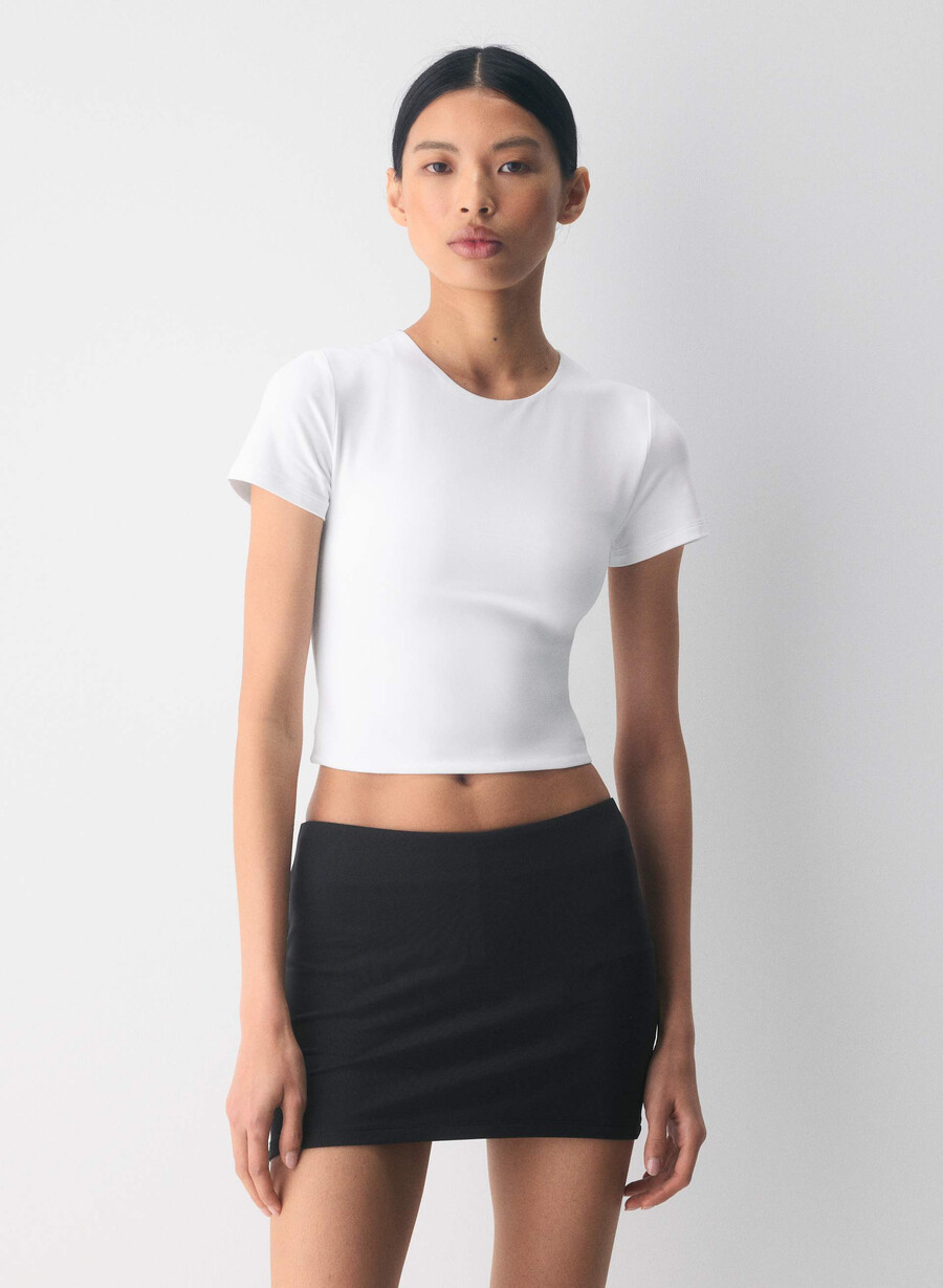 maglietta originale contour marvel crew waist bianco brillante