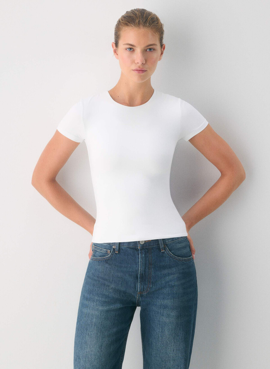 maglietta originale contour marvel crew bianco brillante