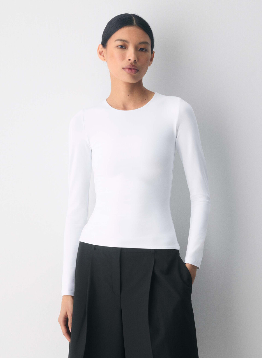 maglia a maniche lunghe original contour splendid crew bianco brillante