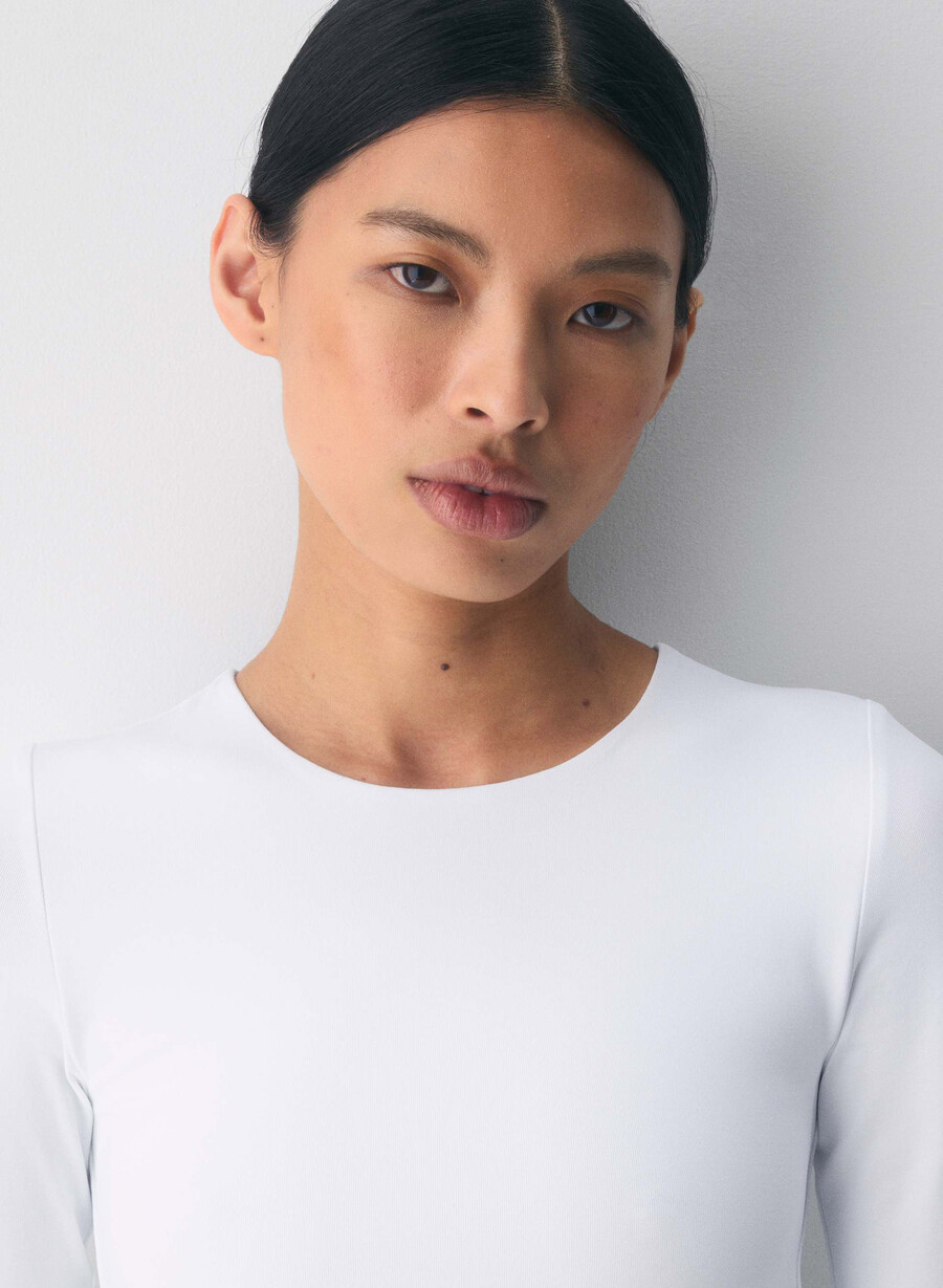 maglia a maniche lunghe original contour splendid crew bianco brillante