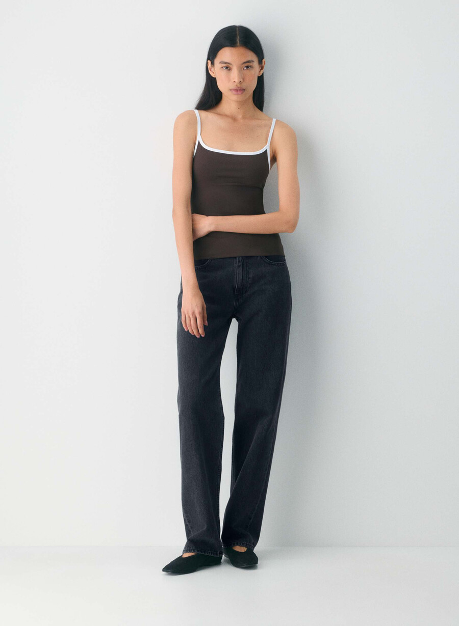 canotta original contour swoop cami ricco marrone mochabianco