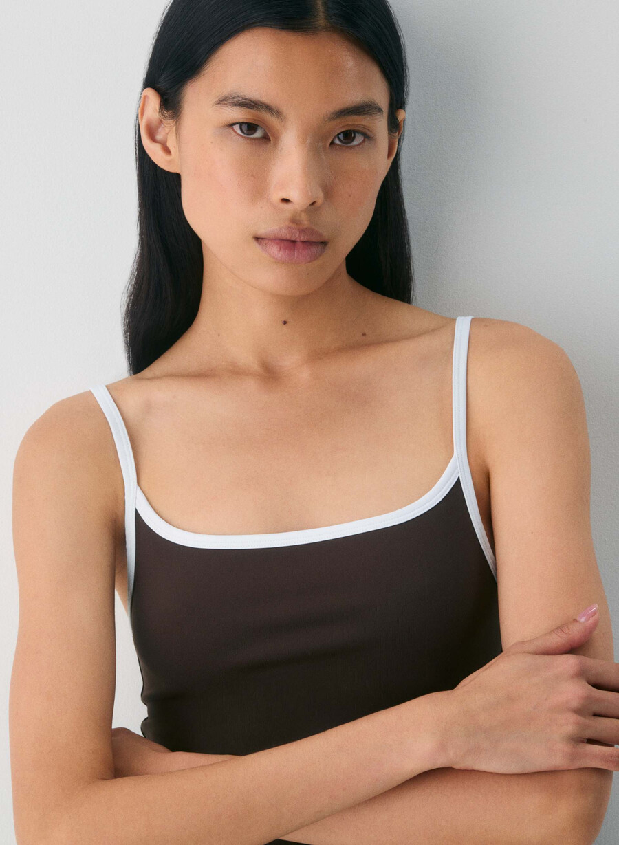 canotta original contour swoop cami ricco marrone mochabianco