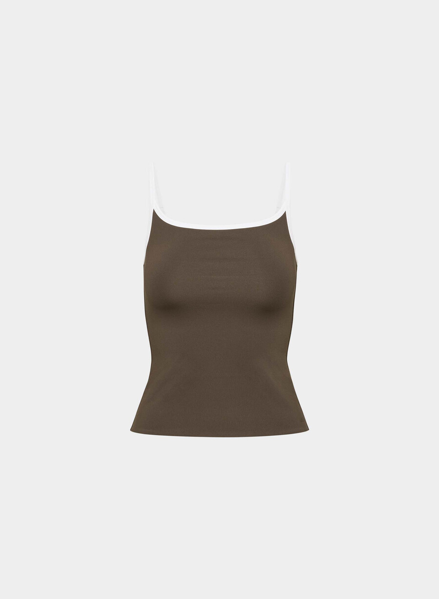 canotta original contour swoop cami ricco marrone mochabianco
