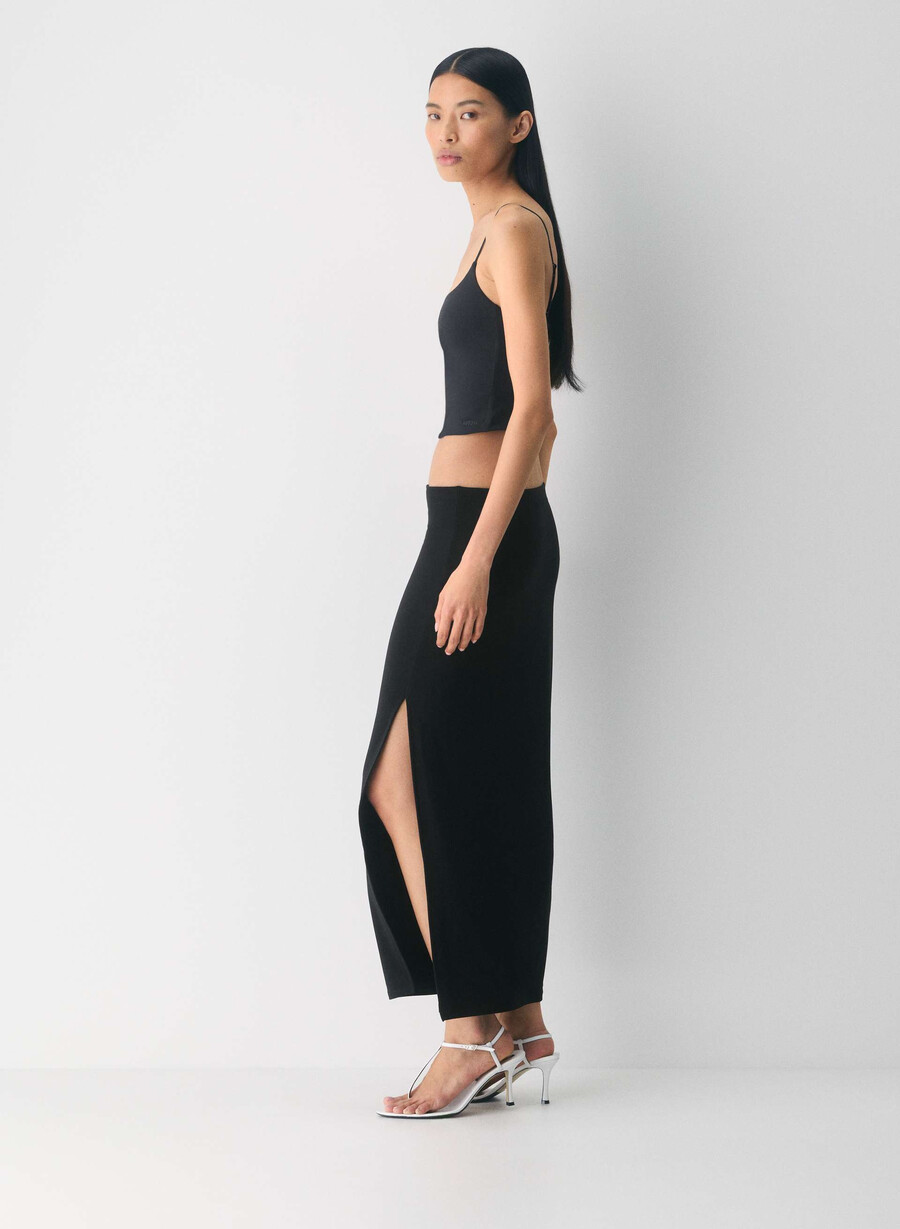 canotta con spalline sottili original contour presence nera