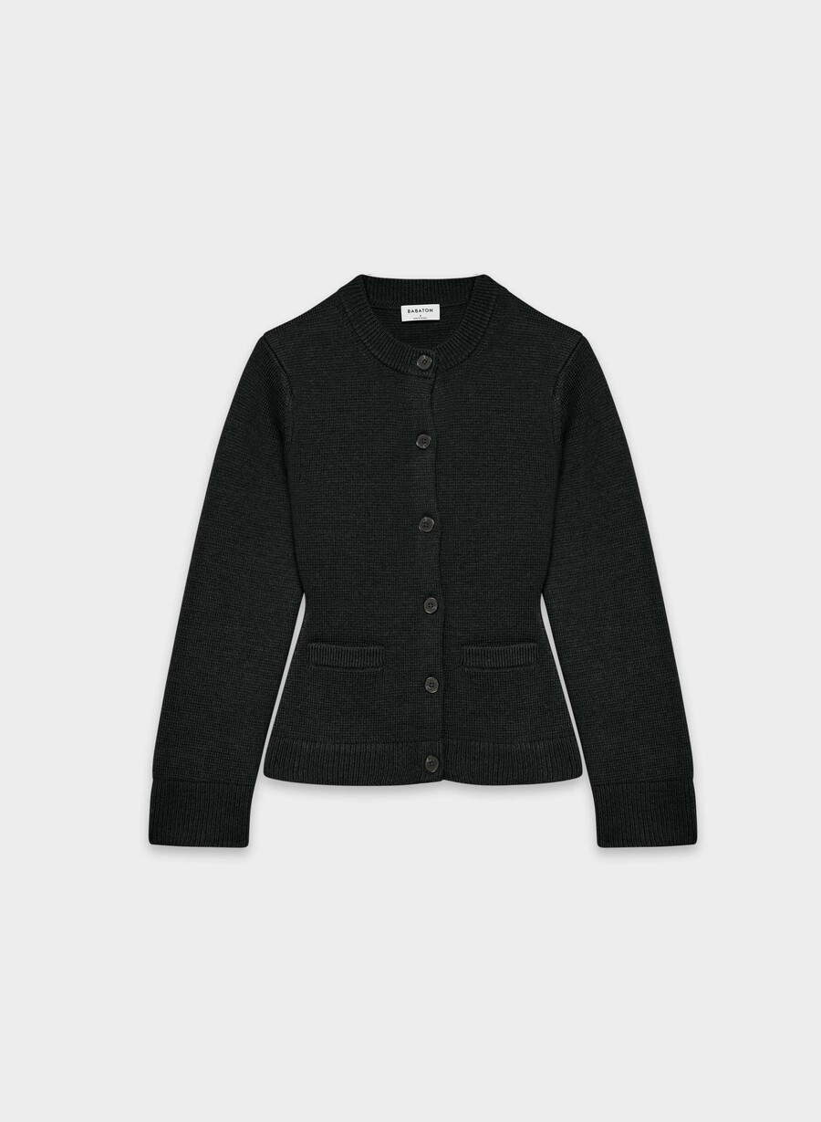 cardigan in lana merino meraki nero