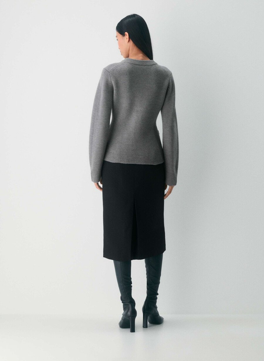 cardigan in lana merino meraki nero