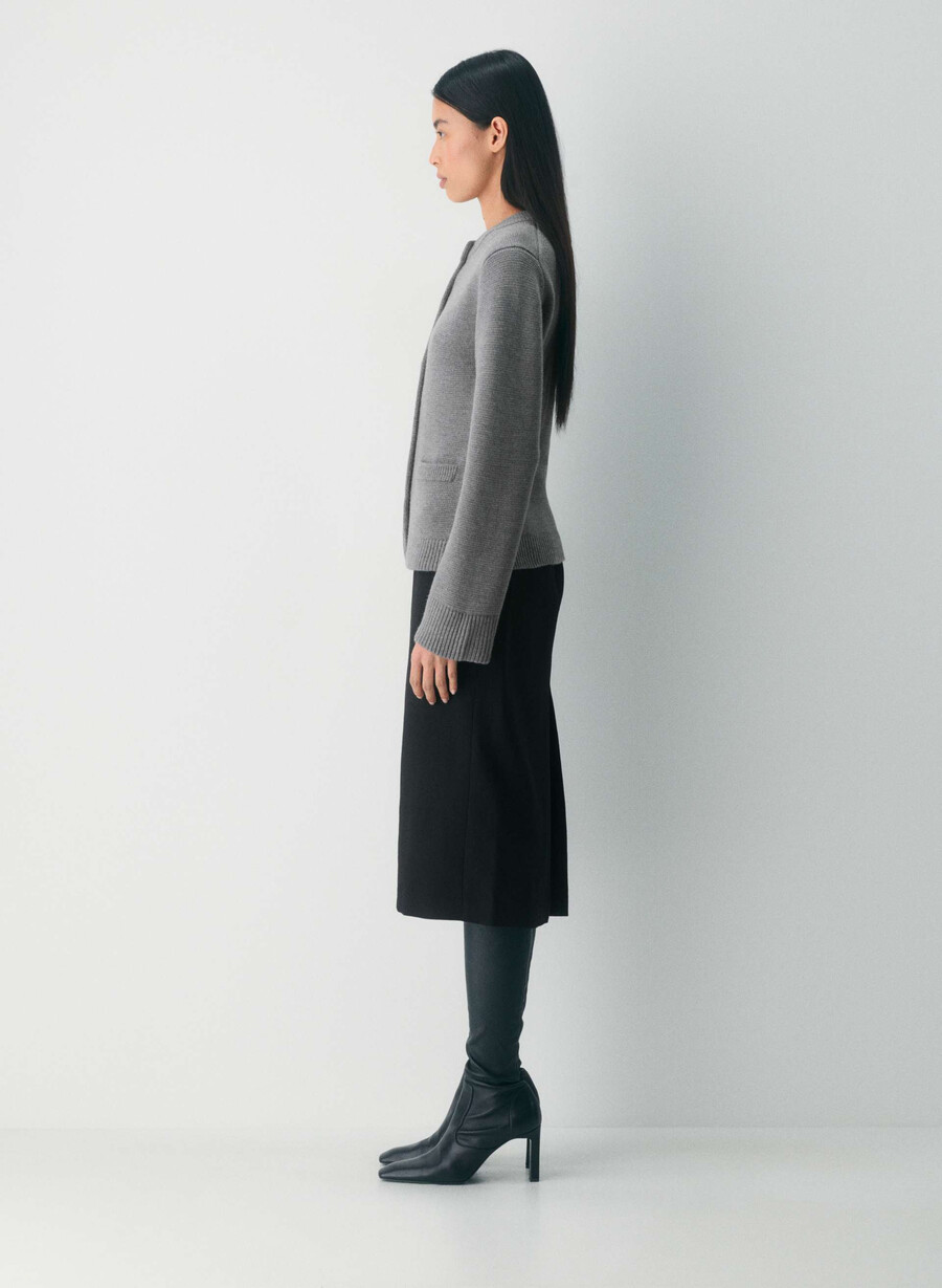 cardigan in lana merino meraki royal navy