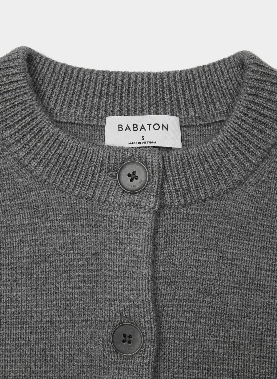 cardigan in lana merino meraki heather dark grigio
