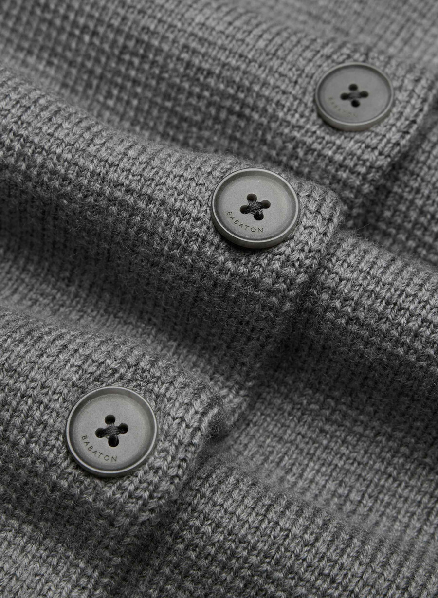 cardigan in lana merino meraki heather dark grigio