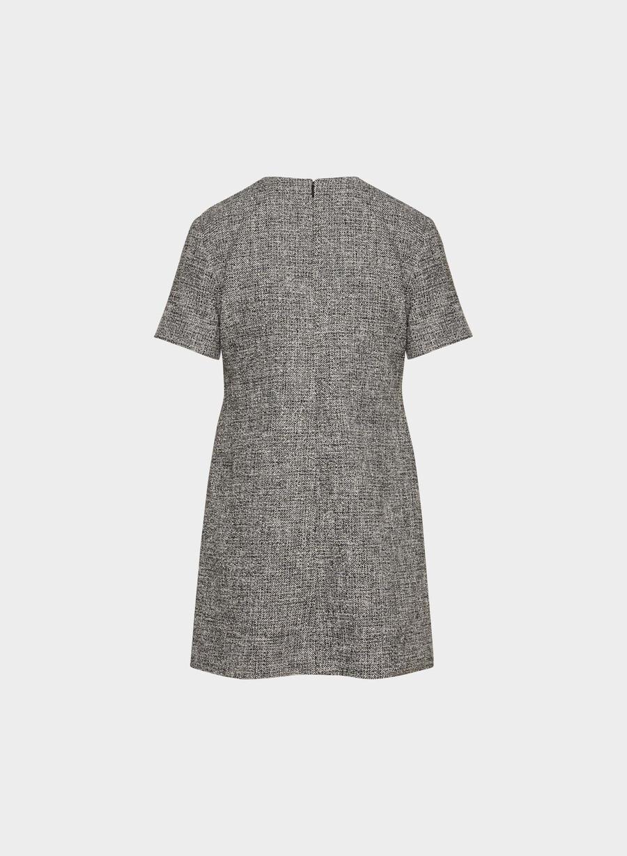abito capote spckl tweed blkwhit