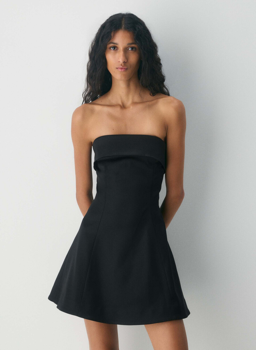 abito in raso fling nero