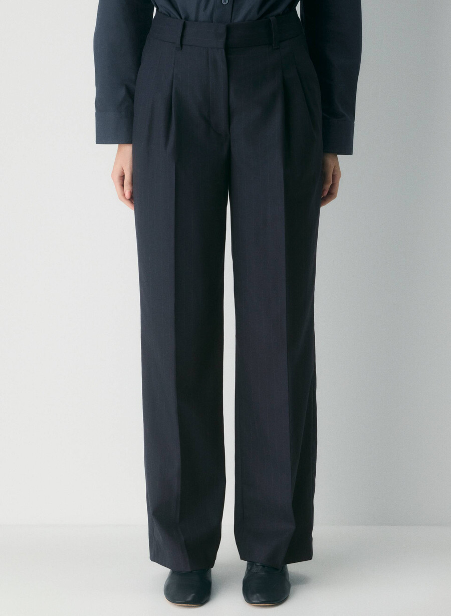the effortless pant - refined brnt stripe dk n nv