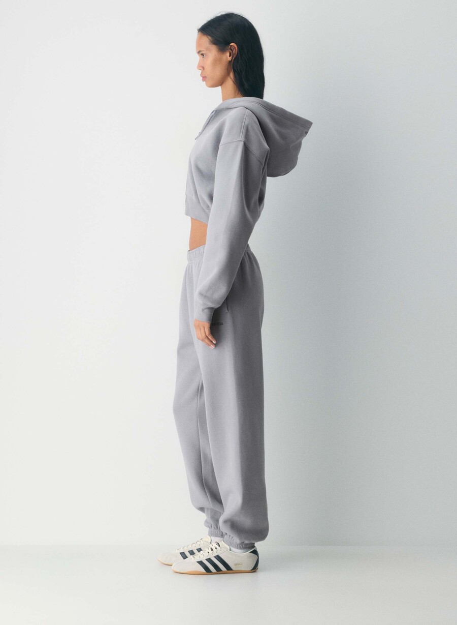 felpa con cappuccio e zip perfect crop cozy sweatfleece chocolate mousse