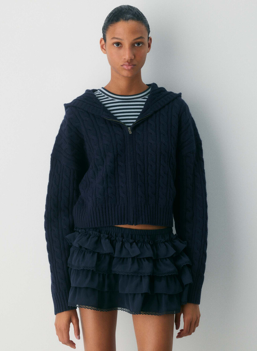 felpa con cappuccio octavia zip admiral