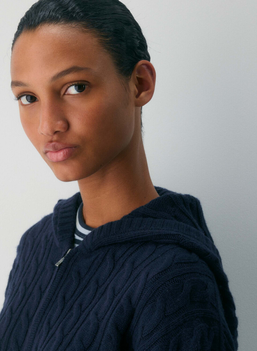 felpa con cappuccio octavia zip admiral