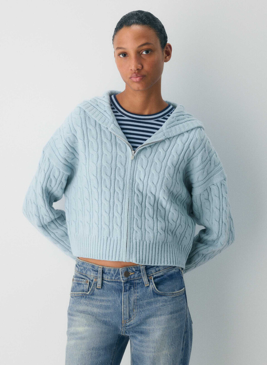 felpa con cappuccio octavia dew blue