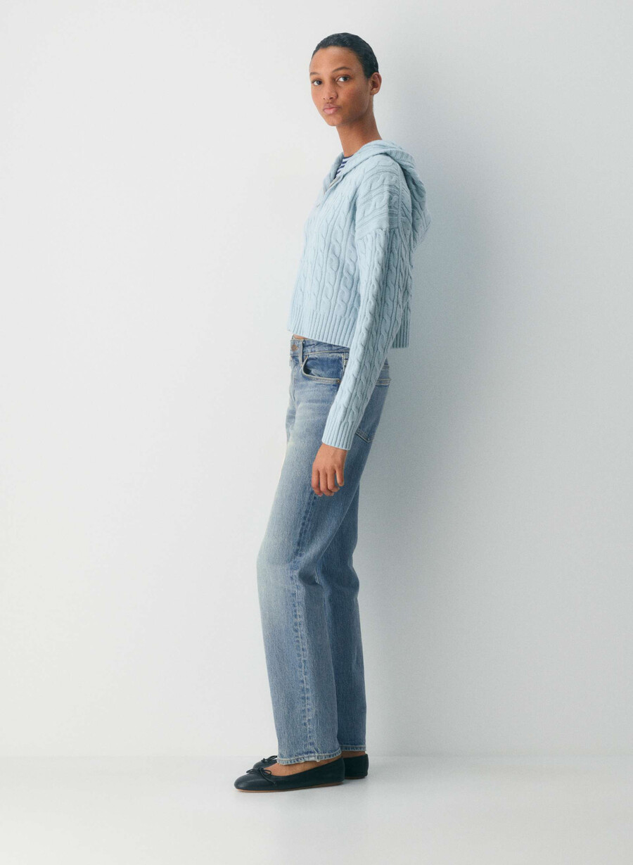 felpa con cappuccio octavia dew blue