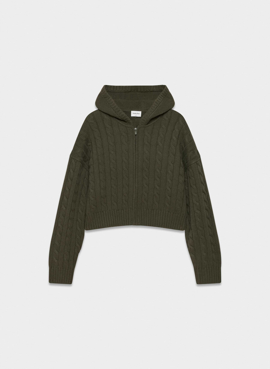felpa con cappuccio octavia dark olive