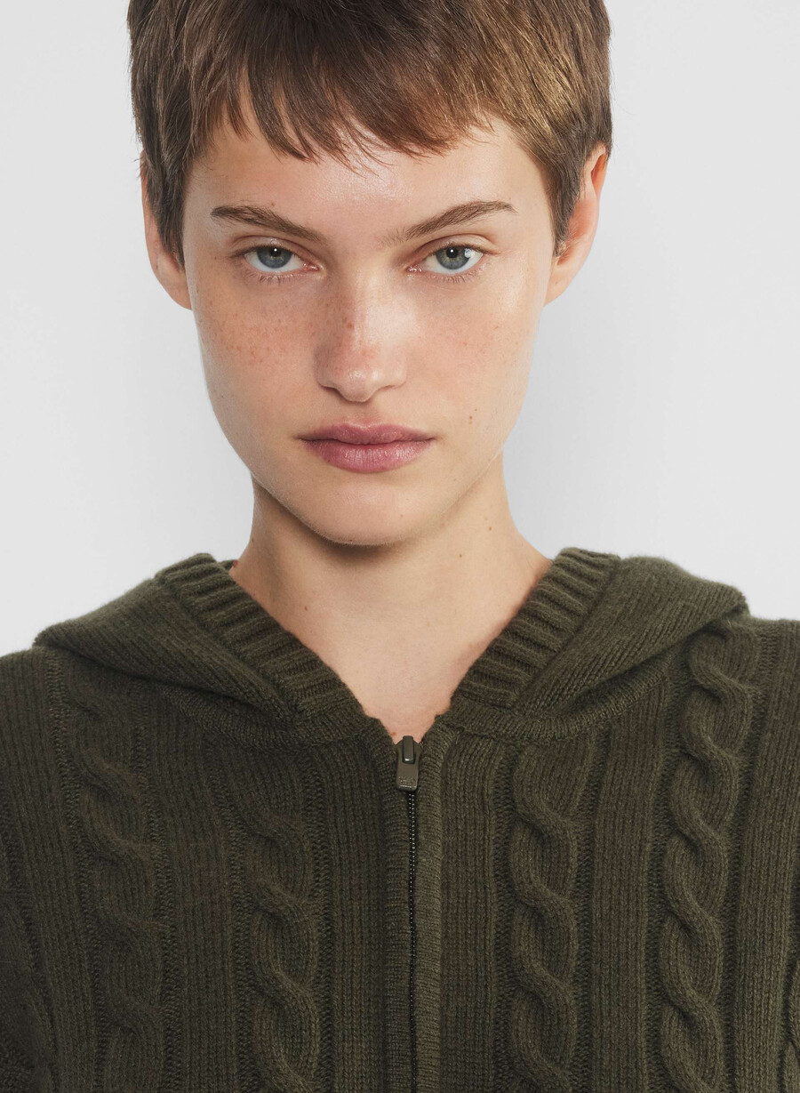 felpa con cappuccio octavia dark olive